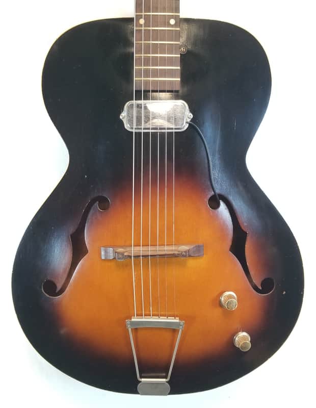 Old Kraftsman Vintage Archtop Hollowbody Electric Guitar, Single Pickup, 2-Tone Sunburst, Late '40s image 1