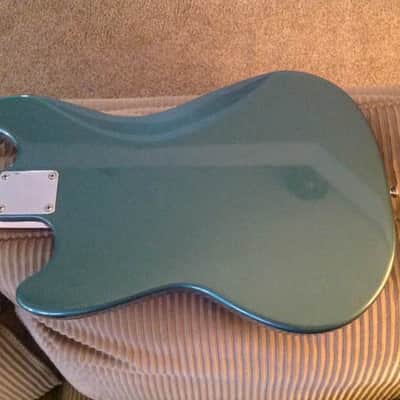 Mustang Partscaster w/ Olympic White Stripes in Dark Metallic Green image 7