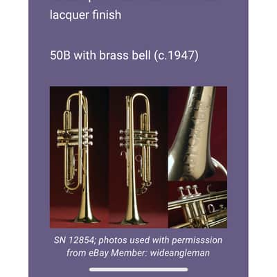 Reynolds 50B Bb Trumpet SN 13391 (1947) (Professional)(rare) image 10