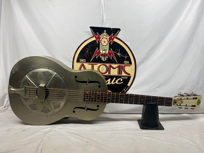 Regal RC-43 Antiqued Nickel-Plated Body Triolian Resonator Guitar image 1