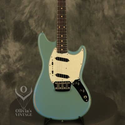 1964 Fender DUO-SONIC II Blue with '66 body CLAY DOTS + L-PLATE + '64 pickups image 2