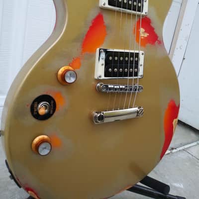 Custom Epiphone Les Paul Special II Relic Gold Over Sunburst Left Handed image 4