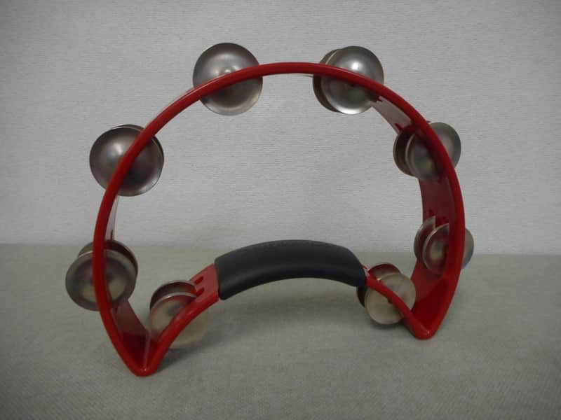 RhythmTech RT1030 Handheld Tambourine with Nickel Jingles 2010s - Red image 1