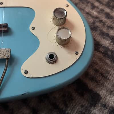 1960s Kay K311 Vanguard Electric Guitar - Teal / Pale Blue image 4