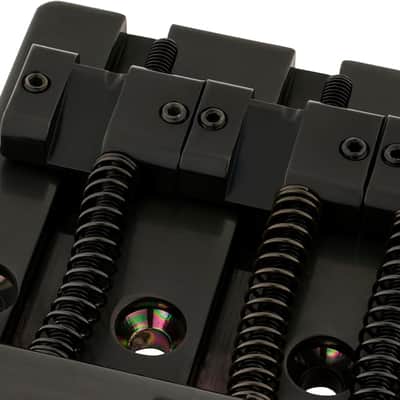 Genuine Fender BLACK HIMASS Block Logo High-Mass Bass Bridge w/Brass Saddles image 3