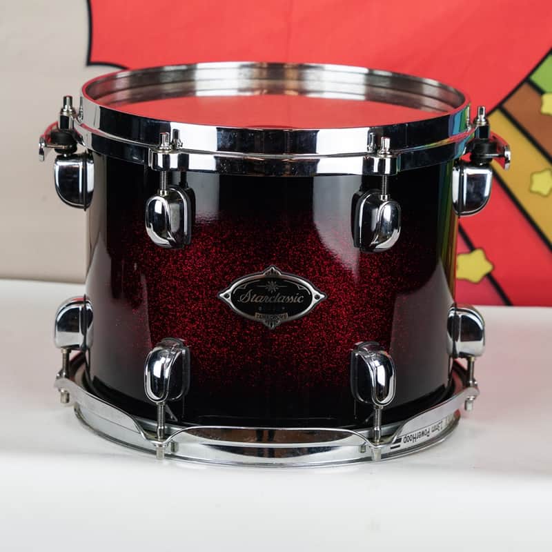 2010 Tama Starclassic Preformer B/B Bubinga Shell 10 x 8" Tom Drum, Red Sparkle Burst image 1