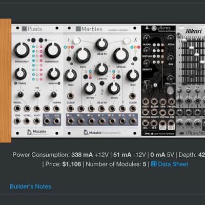 Hikari, Mutable Instruments, uBurst, 2hp, Modulaire Maritime Plaits, Marbles, Clouds, Atten/Mixer, Pluck image 5