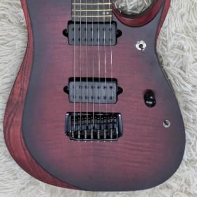 Mint Ibanez RGD721FAWUF 7-String Electric Guitar, Stained Wine Red Burst Flat image 1