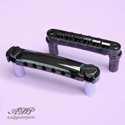 Bridge + Stoptail Gotoh GE103B + GE101Z  Style Tune-O-matic Metric Cosmo Black image 1