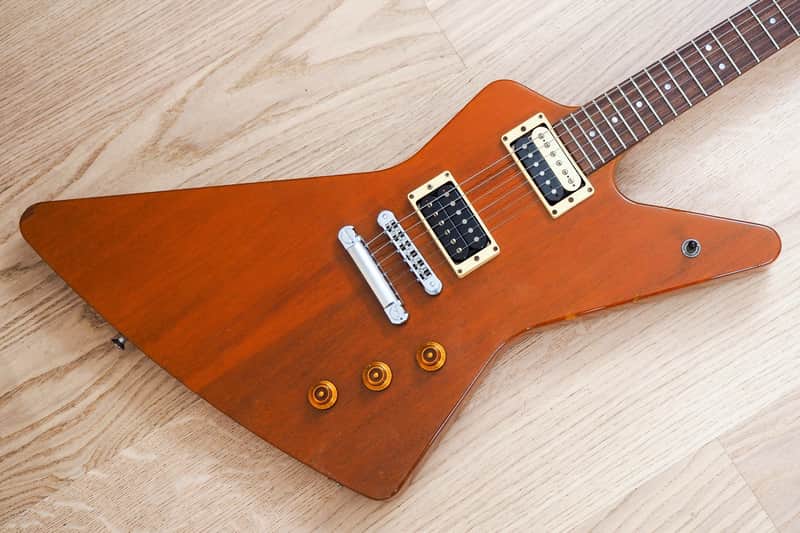 1997 Hamer Standard Explorer Natural Mahogany Electric Guitar USA