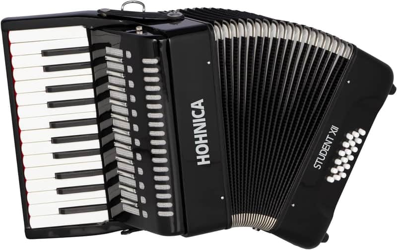 Hohner 44-Key Student XII Piano Accordion - Black (STUXII) image 1