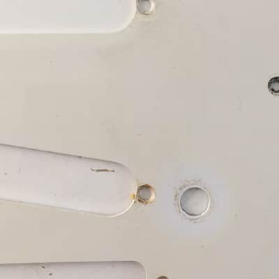 1990s Vintage 1-ply 50s Fender USA Guitar Natural Relic American Strat Pickguard Off White image 6