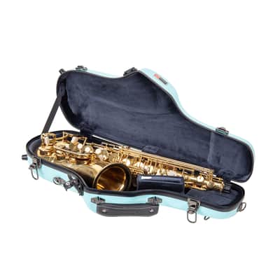 Crossrock Traveling Alto Saxophone Case-Fiberglass Hardshell, Light Backpackable Ergonomic Sax Case image 2
