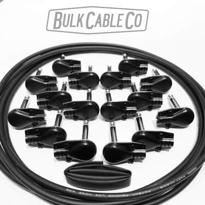 Patch Cable Kit - 8 FX Pedal Board Cables - 12 FT Mogami 2319 - Pancake RA Connectors - Black Covers - DIY image 1