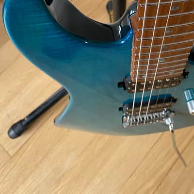 Ibanez MM1-TAB Martin Miller Signature with Roasted Maple Neck 2010s - Transparent Aqua Blue image 3