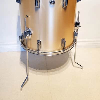 VTG 1970 PEARL 16"x16" Gold Satin "Phenolic" Floor Tom Drum  - Gorgeous Clean A+ image 8