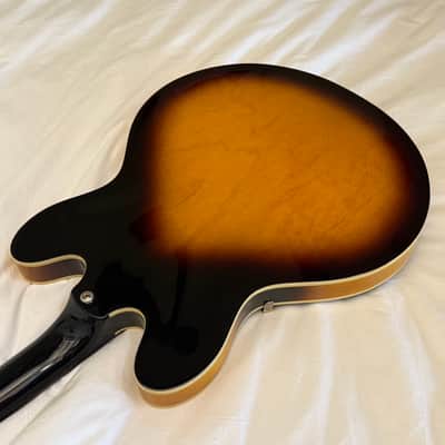 2004 Epiphone Dot Deluxe Flame Top - Made in Korea (MIK) - Vintage Sunburst - Free Pro Setup image 12