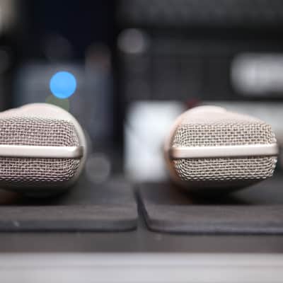 Vintage Neumann U87 Large Diaphragm Multipattern Condenser Microphone Pair 1972 - 1973 - Nickel image 5