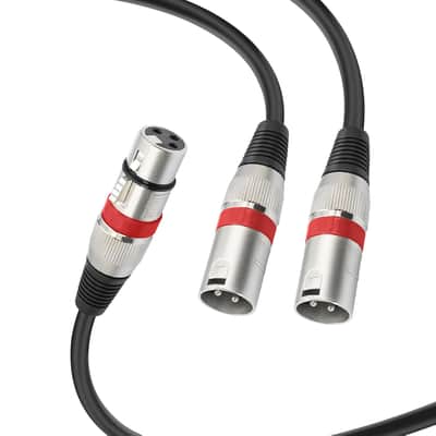 2 Pack 5 FT XLR Female to Dual XLR Male Y Splitter Cable, Female XLR to 2 Male XLR Y Cable,XLR Splitter 1 Female to 2 Male for Micphone Mixer image 2