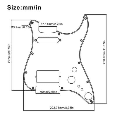 Black HS Guitar Strat Style Loaded Prewired Pickguard image 6