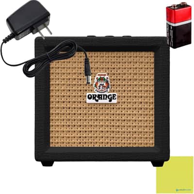 Orange Amps Crush Mini 3W Guitar Combo Amp (Black) Bundle with Liquid Audio 9V Power Supply AC Adapter & Polishing Cloth (4 Items) image 1