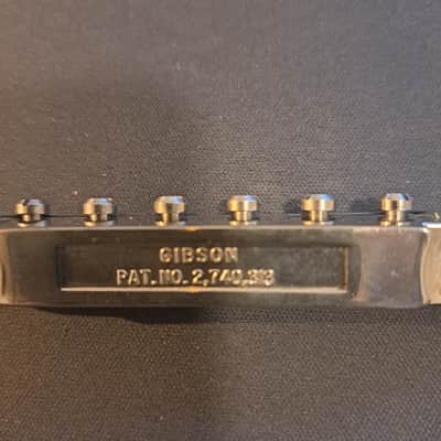 Gibson Rare Bridge Gibson Pat.No. 2,740,313 1965-1975 - Nickel image 2
