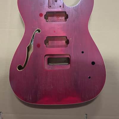 HH Red Thinline Telecaster Tele Style Guitar Body image 1
