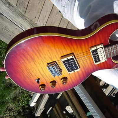 1991 Hamer USA Sunburst flat top with Sustain Block , Cherry Sunburst w/ OHSC image 4