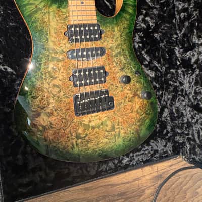 Suhr Custom modern s waterfall burl maple top black limba body image 6
