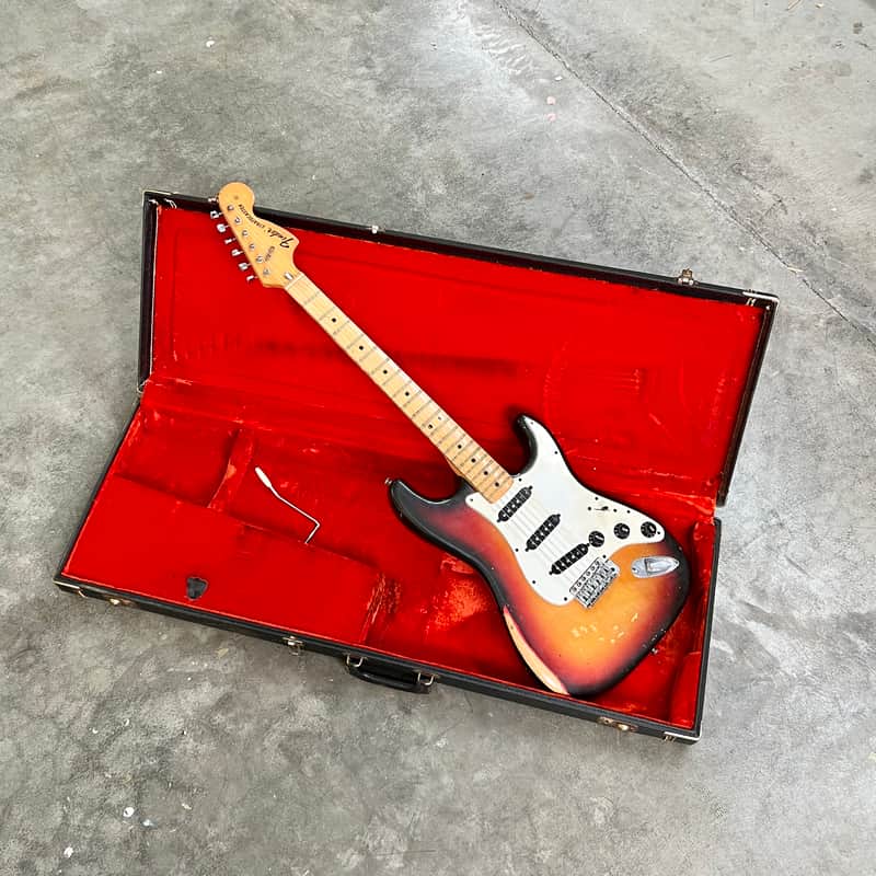 Fender Stratocaster c 1974 Sunburst original vintage USA strat 1973 3tsb image 1