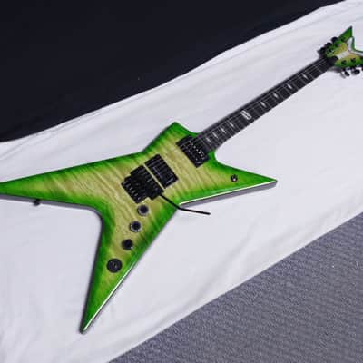 DEAN Stealth Floyd Flame Maple electric GUITAR w/ HARD CASE - DIME Slime Green - Made in KOREA image 3