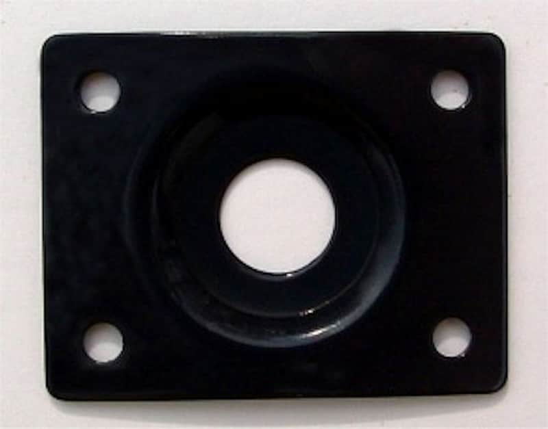 Guitar Parts - JACK PLATE Curved Recessed RECTANGLE - BLACK image 1