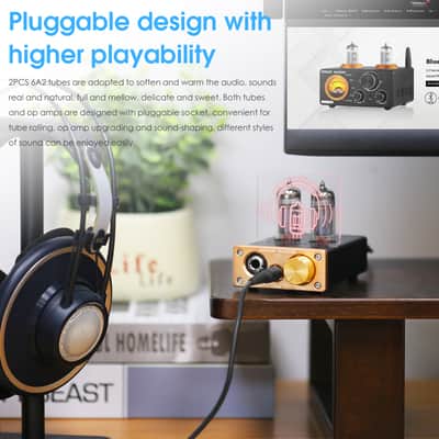 Douk Audio U10 HiFi Valve Stereo Tube Preamp/amplifier 6.35mm/3.5mm 6A2 + Free shipping image 9