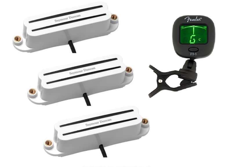 Seymour Duncan SHR-1 Hot Rails Set White Single Coil Strat Pickups (GUITAR TUNER) SHR-1b & 2- SHR-1n image 1