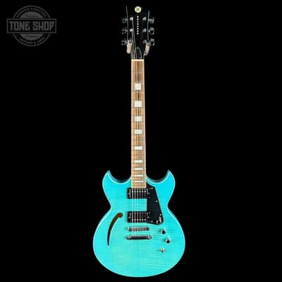Used Reverend Manta Ray HB Turquoise Flame w/Gator Transit Bag TSU24812 image 2
