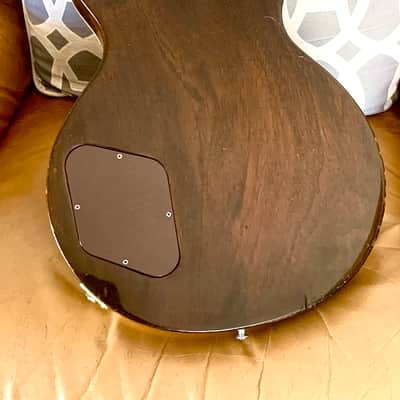 Vintage 1971 Gibson Les Paul Deluxe Goldtop - Rare Dark Back - Embossed Gibson Pickup Covers - Wonderful Condition With No Breaks Or Repairs - Vintage Patent Pending Gold Grover Tuners Installed - 9.4 LBS - Original Purple Lined Case image 11