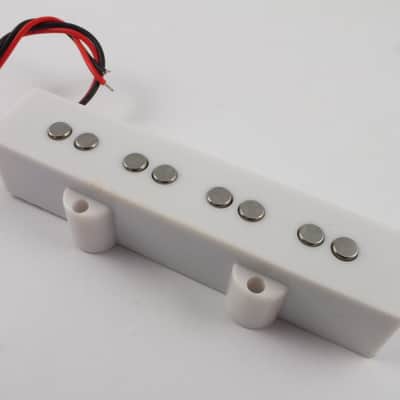 Jazz Bass Pickup Set Alnico V Neck & Bridge White Covers + screws & springs image 2