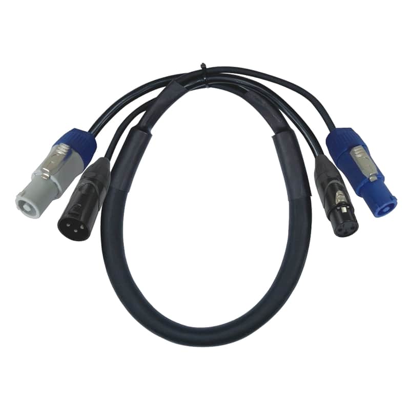 EXTREME PD-001 3 METRI CAVO COMBO DMX XLR 3 PIN+ ALIMENTAZIONE POWERCON IN-OUT image 1