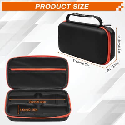 Wireless Microphone Case Compatible with JBL Wireless 2 Microphone, Wireless Mic Case with 2 Zippers Handheld Dual Mic Travel Bag Made of EVA Black Portable Mic Storage Bag for Singing image 3