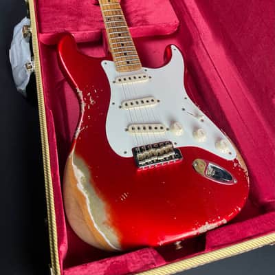 Fender Custom Shop 1958 Stratocaster, Heavy Relic-Faded Aged Candy Apple Red image 2