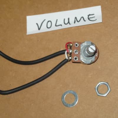 rarely used genuine Ibanez control harness (1 VOL pot B500K, 1 TONE pot A500K w/ capacitor, 1 jack) +main wires & nuts/washers & extra wires [NO switch] (from display piece 2018 Artcore AS-63 (NO: guitar, other parts) Metric, 18 spline coarse split shaft image 5