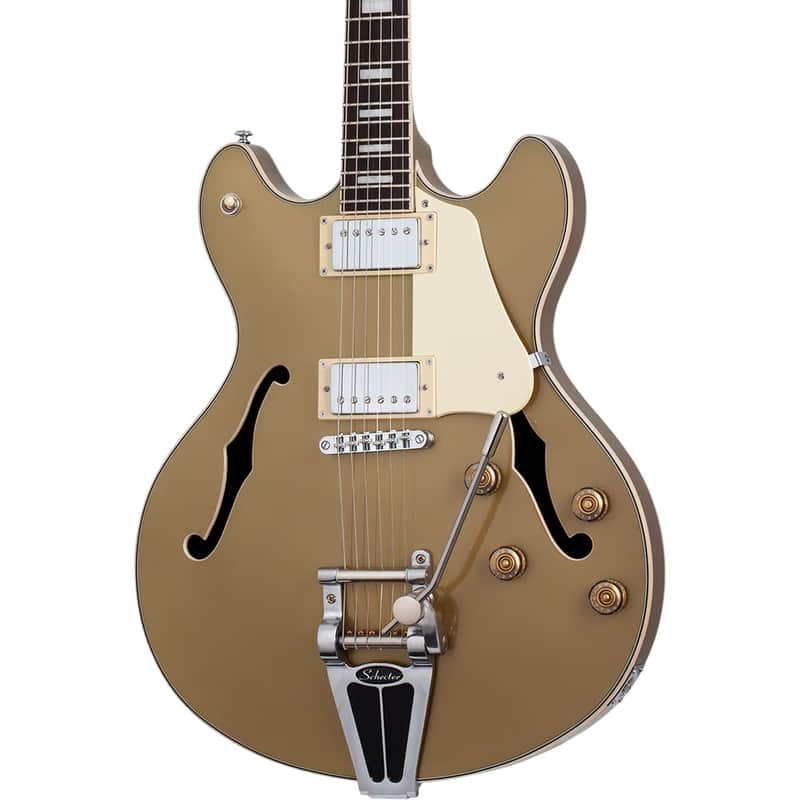 Schecter Corsair Semi Hollow Electric Guitar - Goldtop image 1