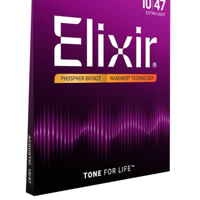 Elixir Nanoweb Acoustic Phosphor Bronze Strings, Extra Light 10-47 image 2