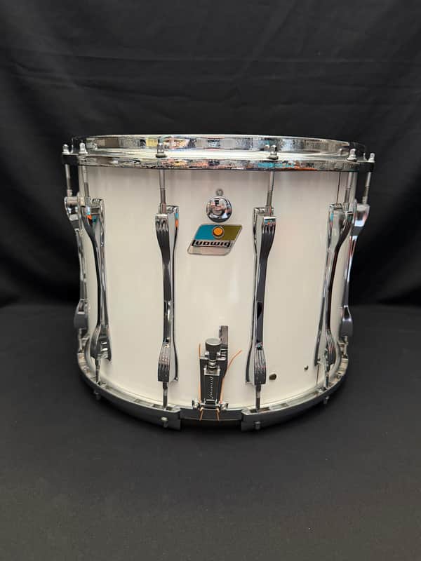 Ludwig Marching Drum 15" x 12" 1981-82 - White Cortex image 1