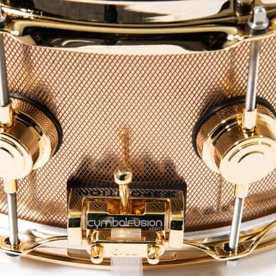 DW Knurled Bronze 6.5x14 Snare Drum w/Gold HW image 5