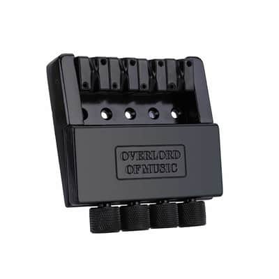 Headless Bass Guitar Bridge Tailpiece System, Black image 1
