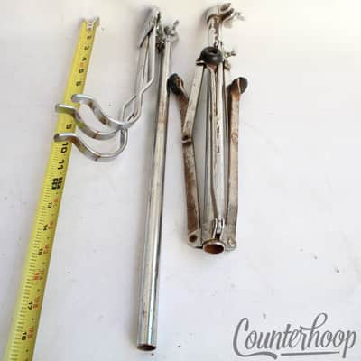 *Ludwig WFL Flat-Base Snare Drum Stand Chrome Vintage Flush Chicago 50s Chrome* image 5