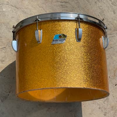 1970's Ludwig 14" Concert Timp Tom Gold Sparkle 10x14 6-PLy image 13