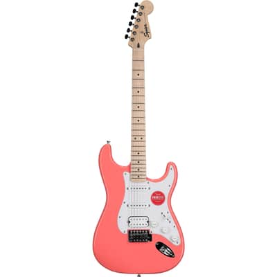 Squier Sonic Stratocaster HSS Electric Guitar, Tahitian Coral image 4
