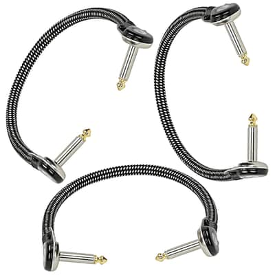 Klotz 59er Vintage Tweed Patch Cable for Guitar Effects Pedals 12 inch Silver & Tweed Black image 3